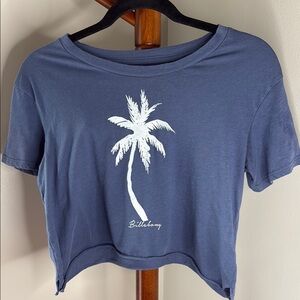 Billabong Blue Crop T-Shirt with Palm Tree Design
